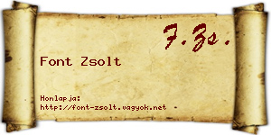 Font Zsolt névjegykártya